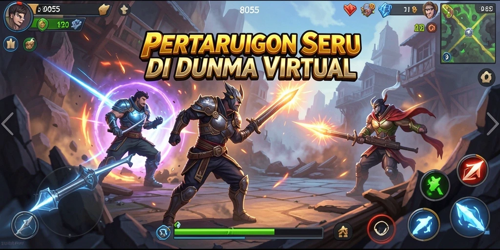 Tangkapan layar menunjukkan karakter bertarung dalam duel mendebarkan.