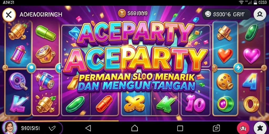 Screenshot gameplay ACEPARTY yang menampilkan grafis slot yang menarik.