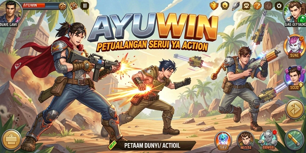 Tampilan gameplay AYUWIN yang mengesankan dengan aksi seru.