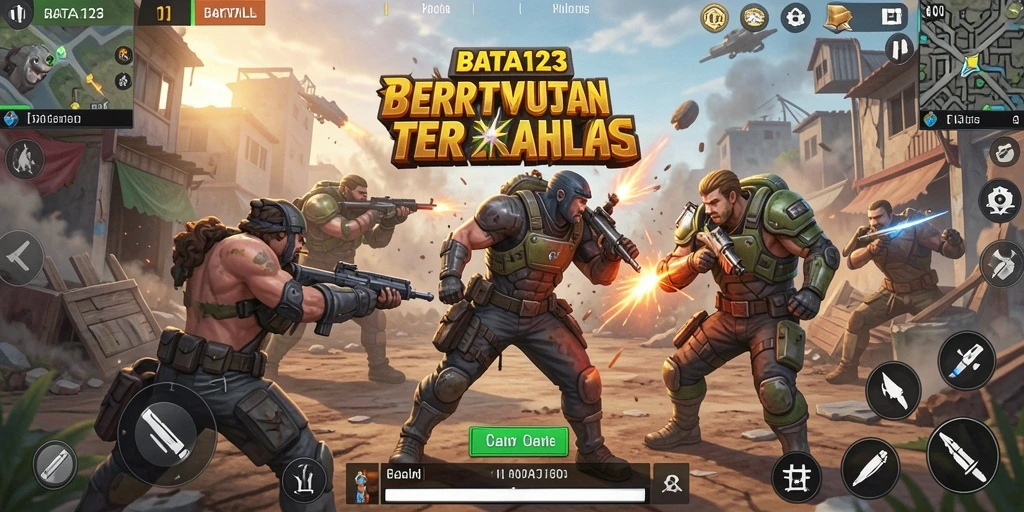 Tampilan gameplay mendebarkan dalam pertempuran Battle Royale BATA123.