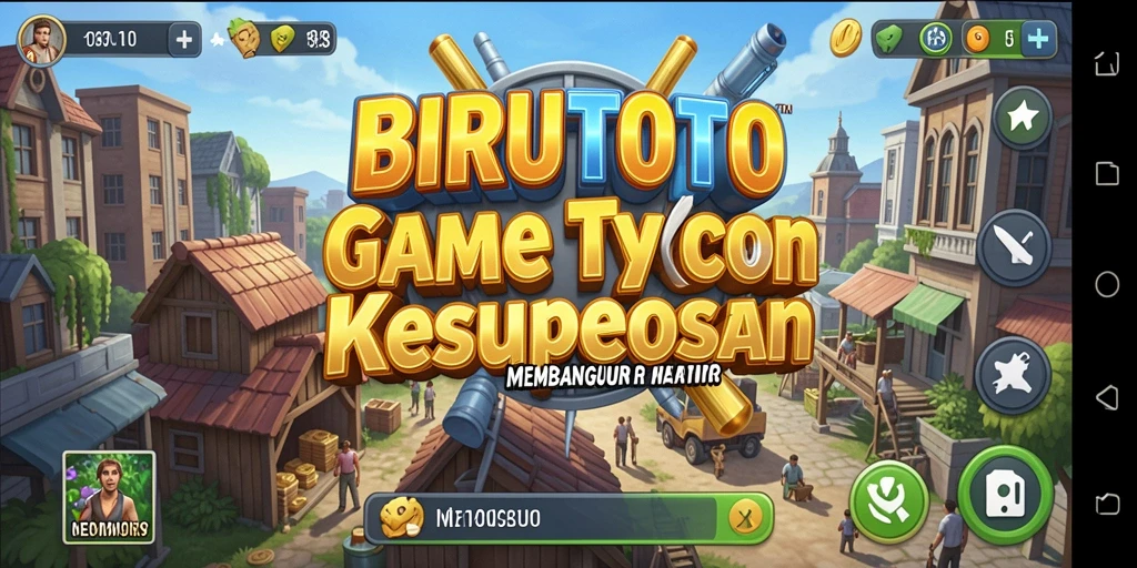 Tampilan gameplay <strong>BIRUTOTO</strong> yang menarik dan dinamis dalam membangun kerajaan bisnis.