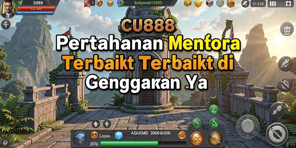 Tangkapan layar CU888 menampilkan aksi seru dalam pertahanan menara.