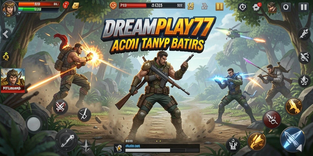 Tampilan aksi seru di DREAMPLAY77 saat melawan musuh.