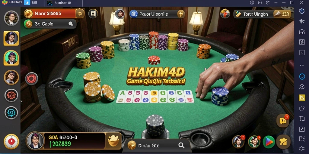 Tampilan menarik gameplay HAKIM4D dengan suasana QiuQiu yang mendebarkan.