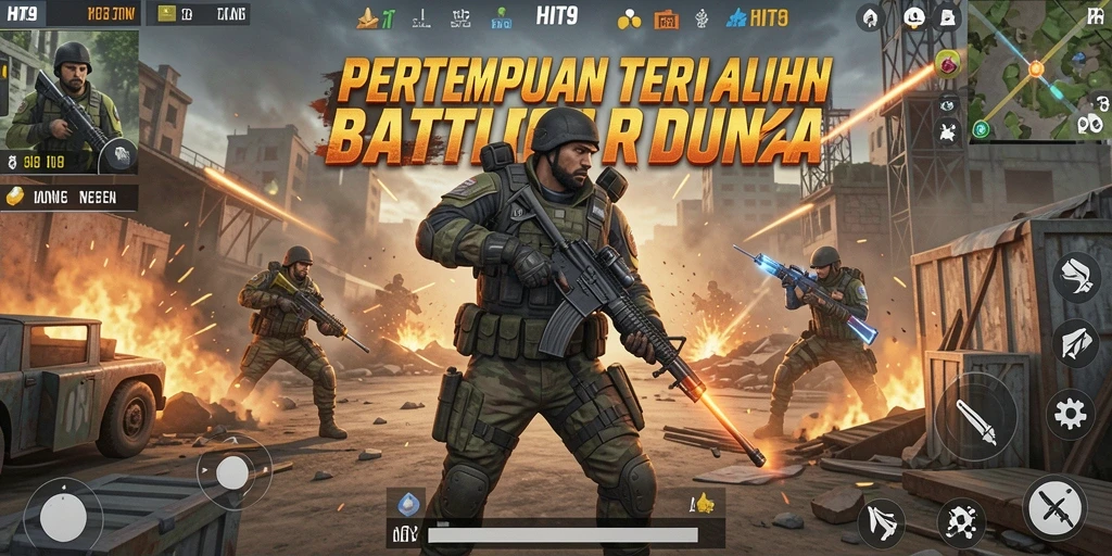 Tampilan aksi seru dalam pertempuran Battle Royale HIT9.