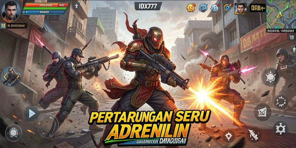 Screenshot gameplay IDX777 menampilkan aksi pertarungan yang mendebarkan.