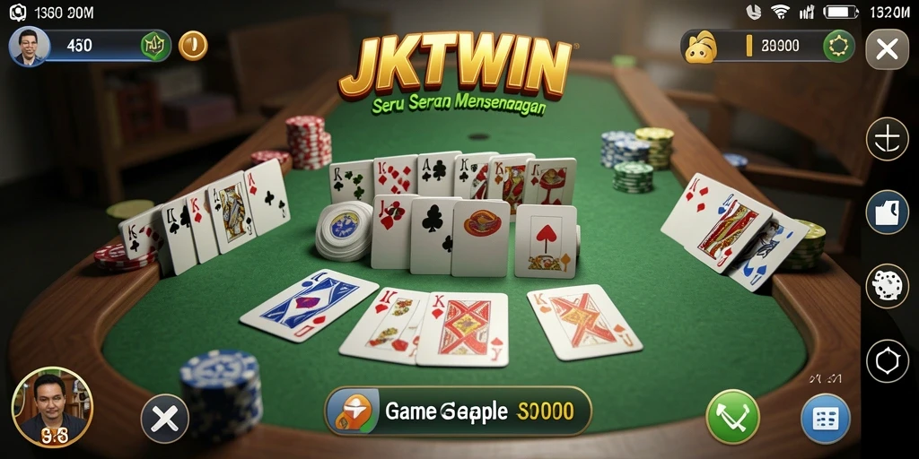 Tampilan menarik dari gameplay Gaple di JKTWIN.