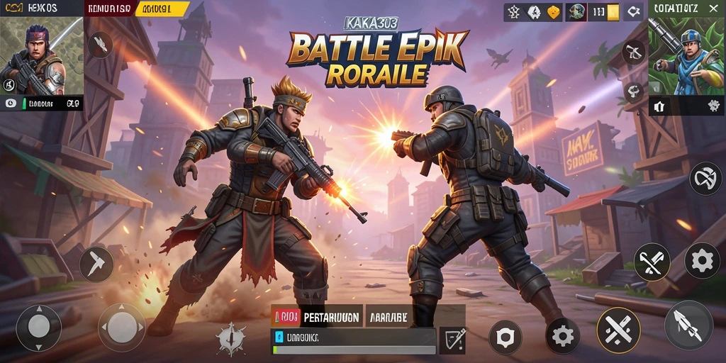 Tangkapan layar KAKA303 menunjukkan aksi Battle Royale yang mendebarkan dan intens.