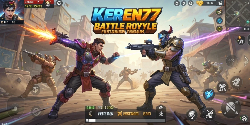 Tangkapan layar KEREN77 menunjukkan aksi mendebarkan dalam pertempuran Battle Royale.