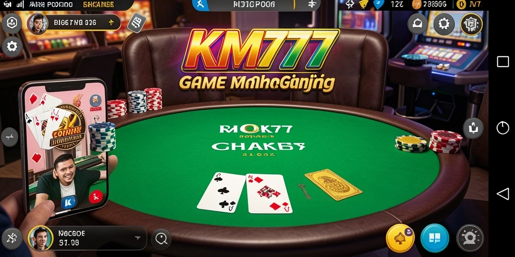 Tampilan gameplay Poker yang menegangkan di KM777.