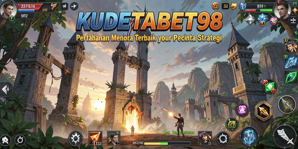 Tampilan menara pertahanan yang strategis dan gameplay seru.