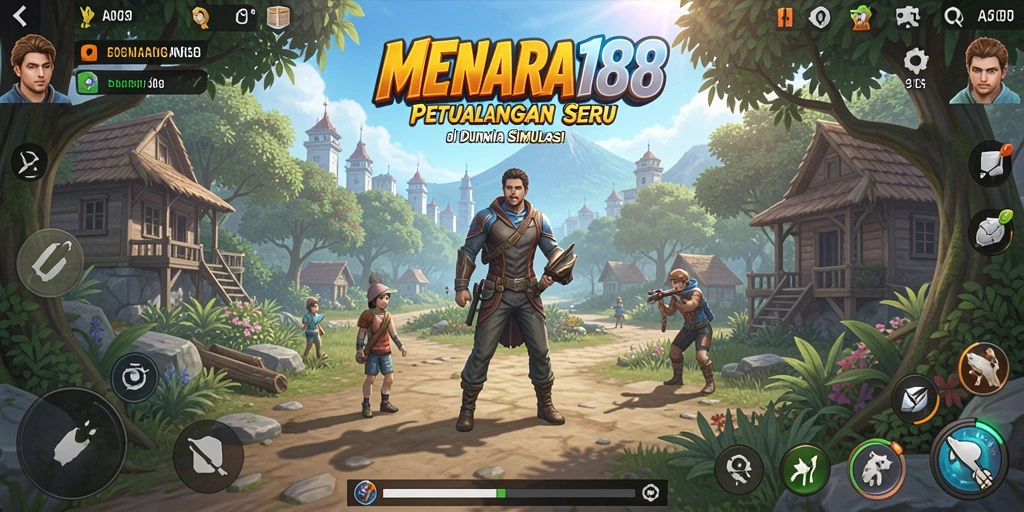 Tangkapan layar utama MENARA188 menunjukkan desain menara yang kreatif dan gameplay interaktif.