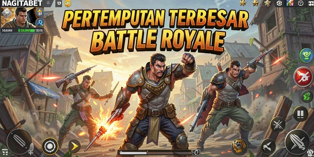Screenshot NAGITABET menampilkan aksi pertempuran yang mendebarkan di arena Battle Royale.