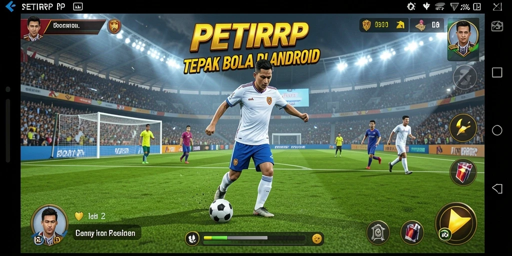 Tampilan gameplay PETIRRP yang memukau dalam aksi sepak bola.