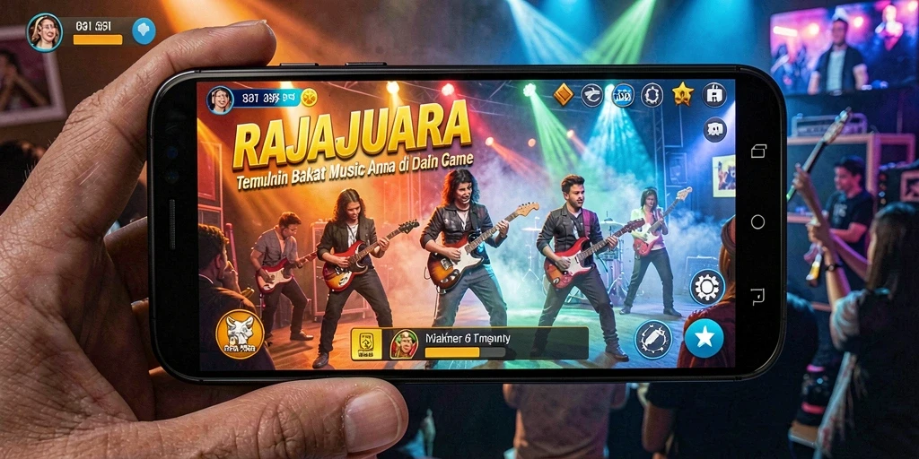 Gameplay RAJAJUARA dengan pemain berkompetisi dalam musik.