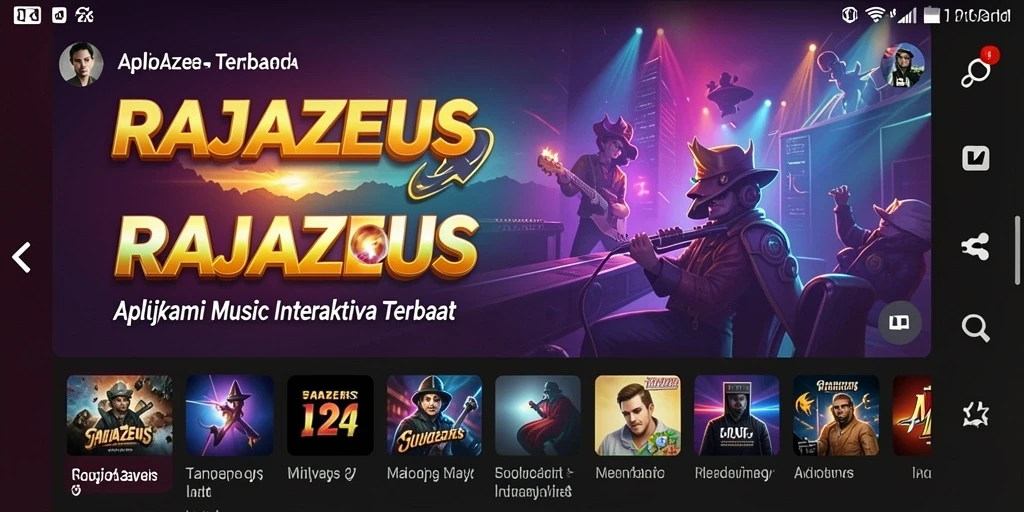 Tampilan gameplay RAJAZEUS yang menarik dengan interaksi musik yang seru.