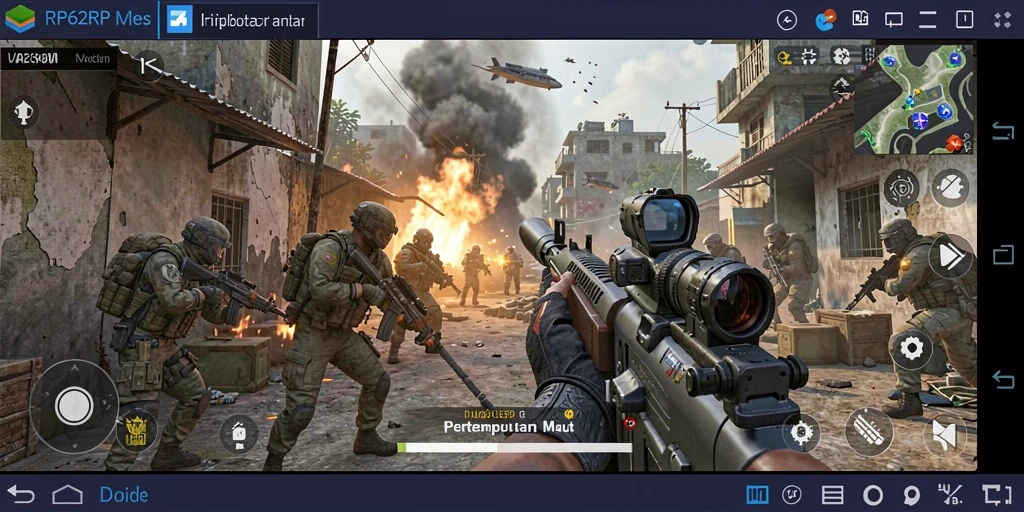 Tangkapan layar dari gameplay seru RP62RP yang menampilkan aksi FPS yang intens.