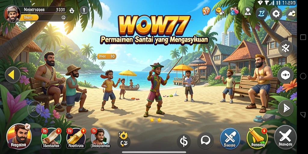 Tampilan gameplay WOW77 yang menyenangkan dan penuh warna.